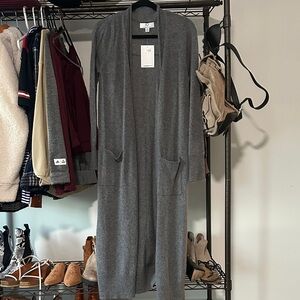 Magaschoni Charcoal Gray Long Cardigan 100% cashmere